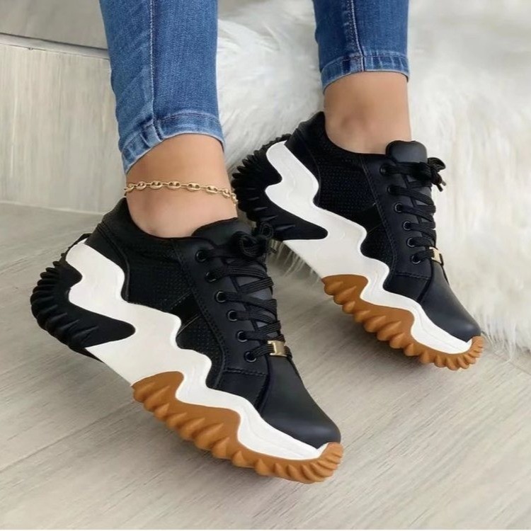 Women's large size casual sports shoes thick bottom inside high fashion women's shoes