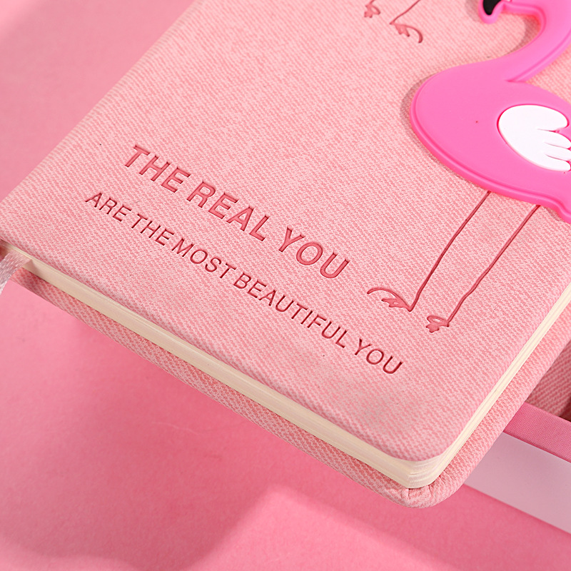 Kawaii Journal Stationery School Supplies Study Gift Tools Pink Flamingo Notebook Set Note Book  Pen Set Diary Day Plann