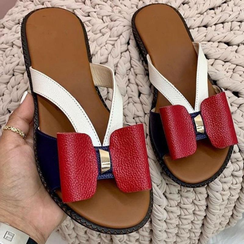 Summer Women Slippers Cute Butterfly-Knot Casual Sandals Lady Slides Flats Plus Size Women Shoes for Women