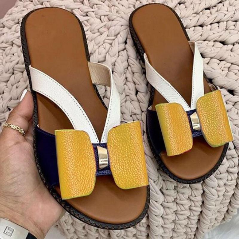 Summer Women Slippers Cute Butterfly-Knot Casual Sandals Lady Slides Flats Plus Size Women Shoes for Women