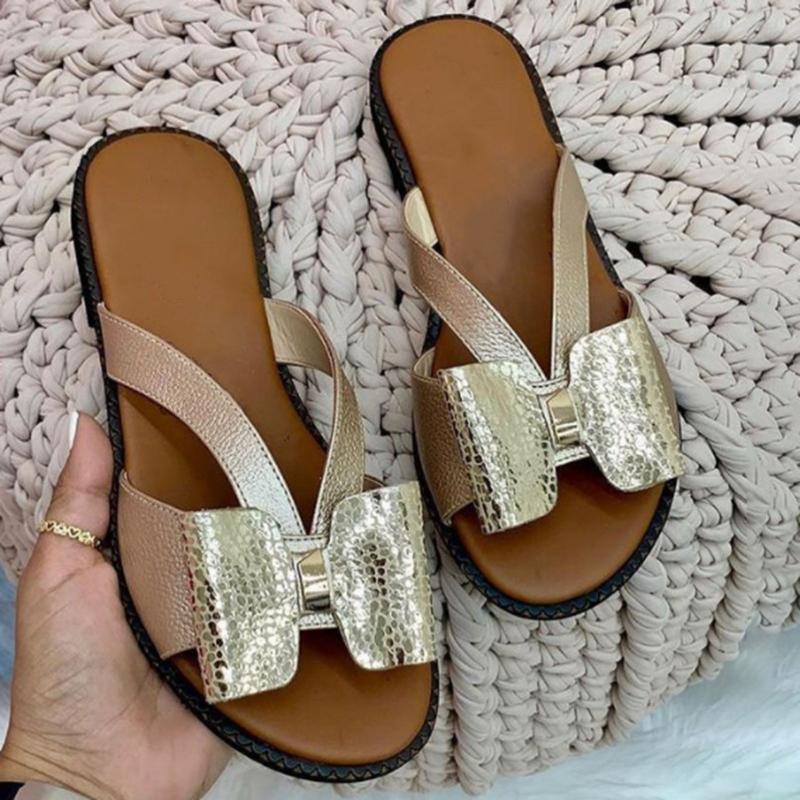 Summer Women Slippers Cute Butterfly-Knot Casual Sandals Lady Slides Flats Plus Size Women Shoes for Women