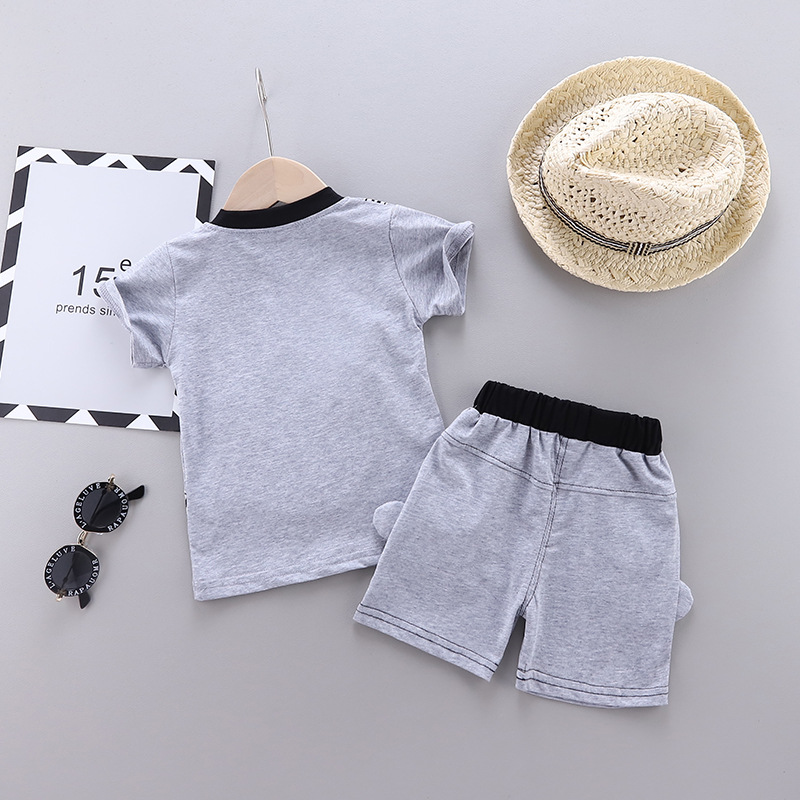 Fashion Kids clothing Boys' Summer Suit Boys' Cotton Casual Short Sleeve T-shirt + Shorts Set Baby's Clothes sets
