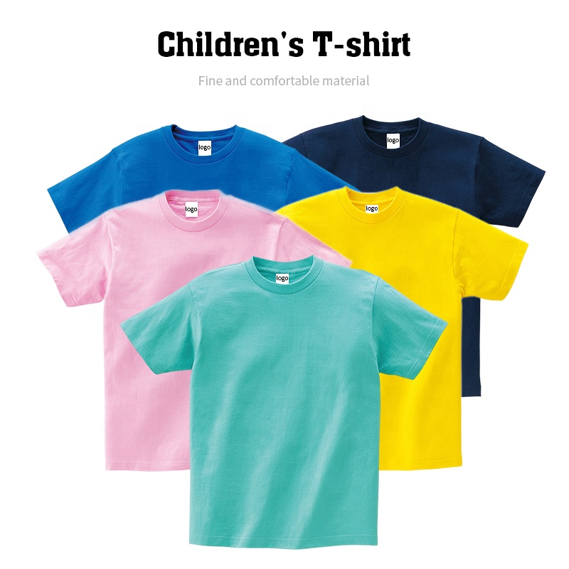 Ready to ship plain blank 100% cotton t-shirts kid's clothing for boys and girls   t shirts