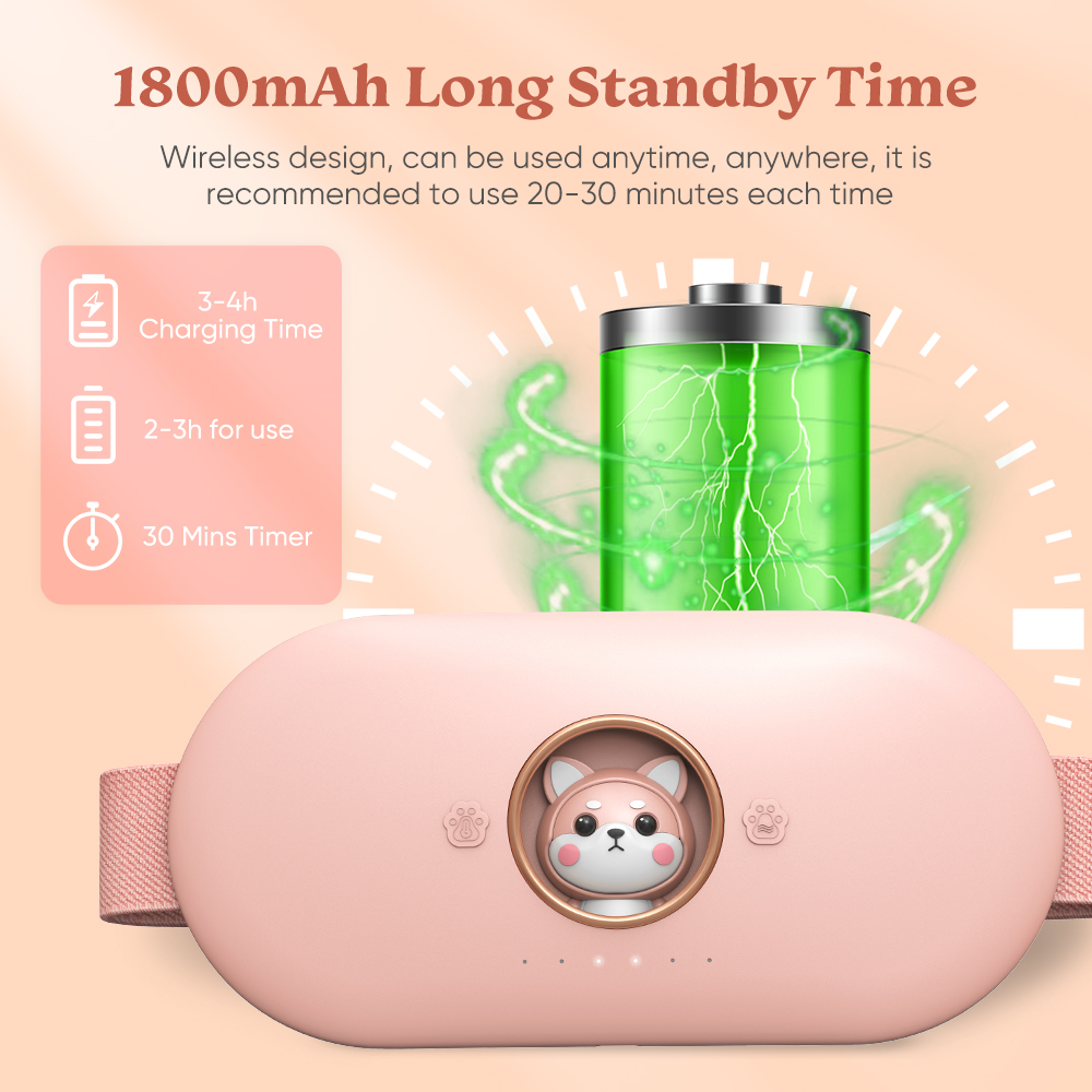 Cramp Care Graphene Thermal Pad Waist Heating Belt Rechargeable Cordless Menstrual Heating Massage Pad Waist Jewelry 3 W