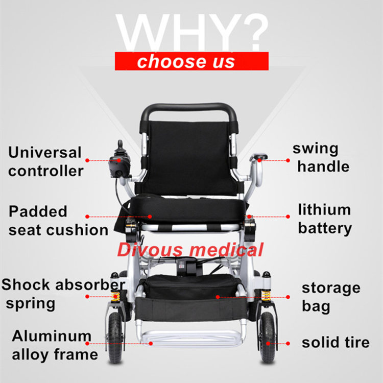 New protuct  Ultralight portable folding travel  electric power  wheelchair for  Handicapped person health care supplies