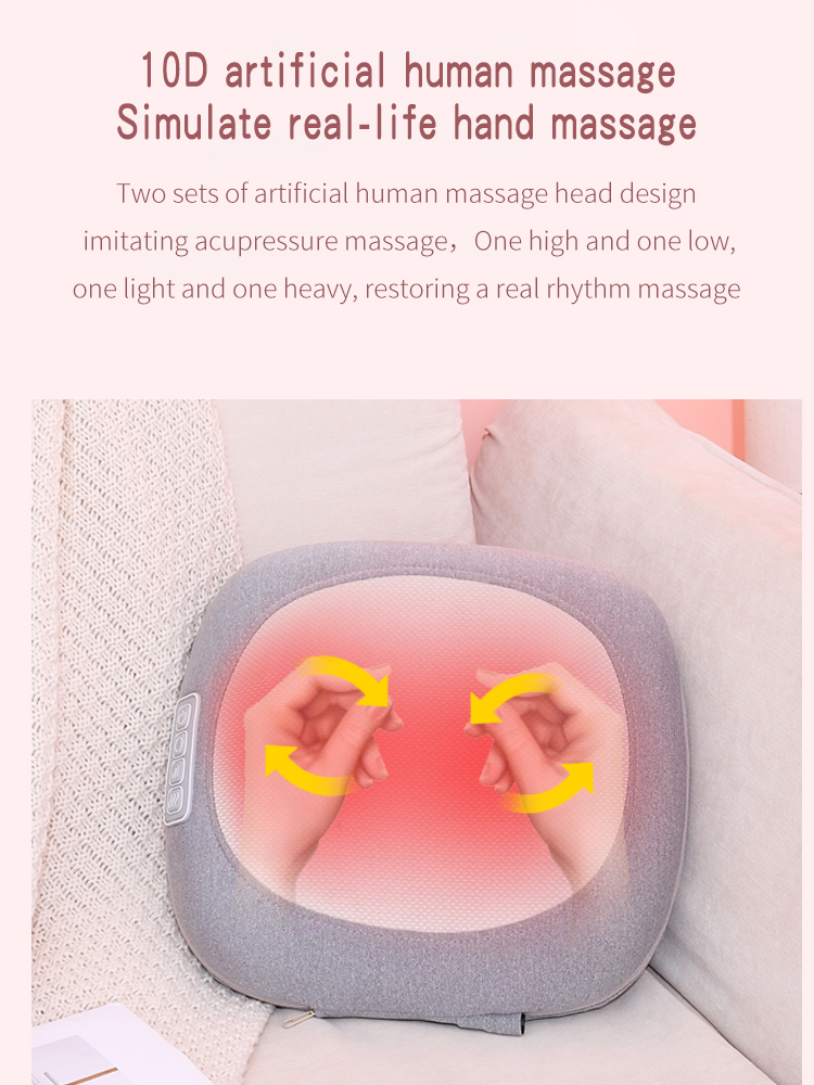 Portable Electric Heated Shiatsu Back And Neck Cushion Electric Massager Machine For Back Pain