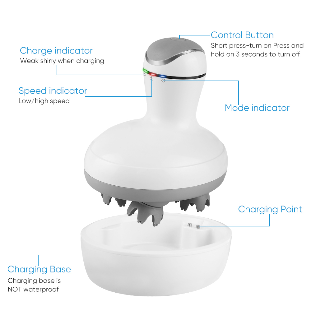 Wh-86 Dropshipping Products 2023 Scalp Massager for Stress Relax Electric Portable Head Massager Scrubber