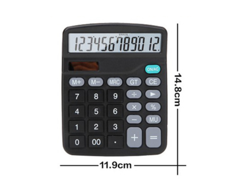 Dual power system 12 digits Plastic PP ESD Calculator