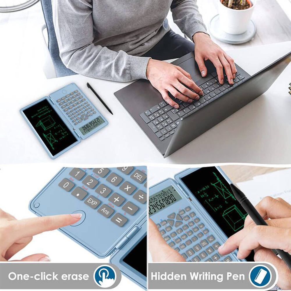 12 Digits Calculator 6 Inch Digital Graphic Tablet LCD Writing Pad with Stylus Portable Calculators with Notepad Display
