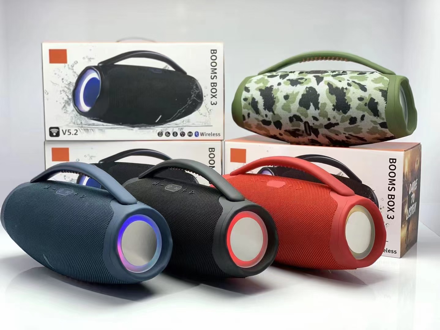 2022 Big Boombox 3 Loud Powered Speaker Outdoor Portable Blue tooth Speaker Party Speakers