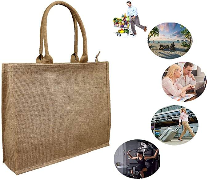  Burlap Beach Tote Bag with Handles Jute Travel Tote Bags small burlap tote bag for women