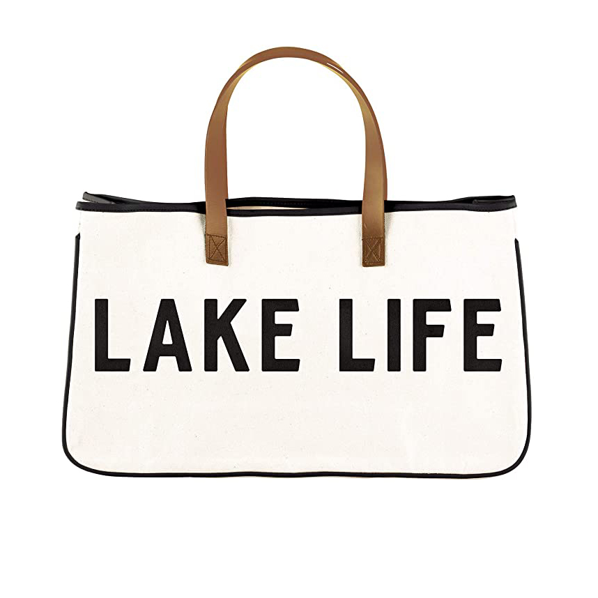  Printed Large Canvas Travel Weekend Getaway Summer Beach Tote Bag with Leather Handles