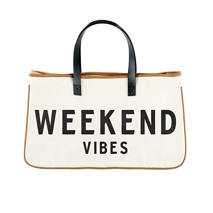  Printed Large Canvas Travel Weekend Getaway Summer Beach Tote Bag with Leather Handles
