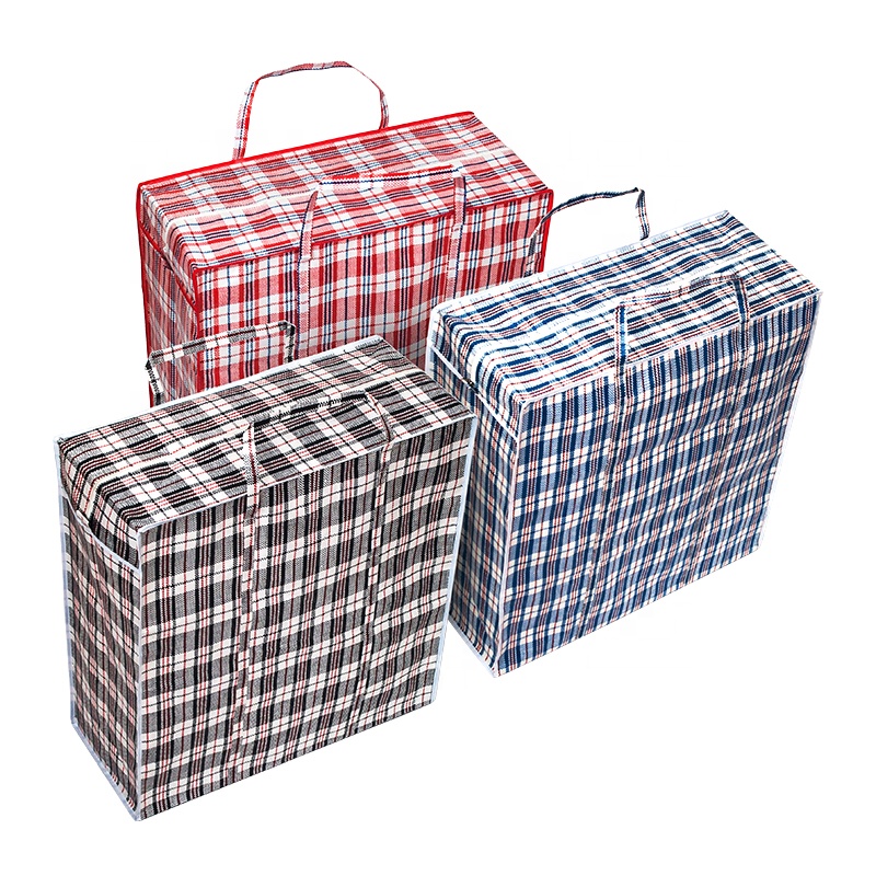 Travel Moving Bags Polypropylene Tote Pp Woven Bag Zipper