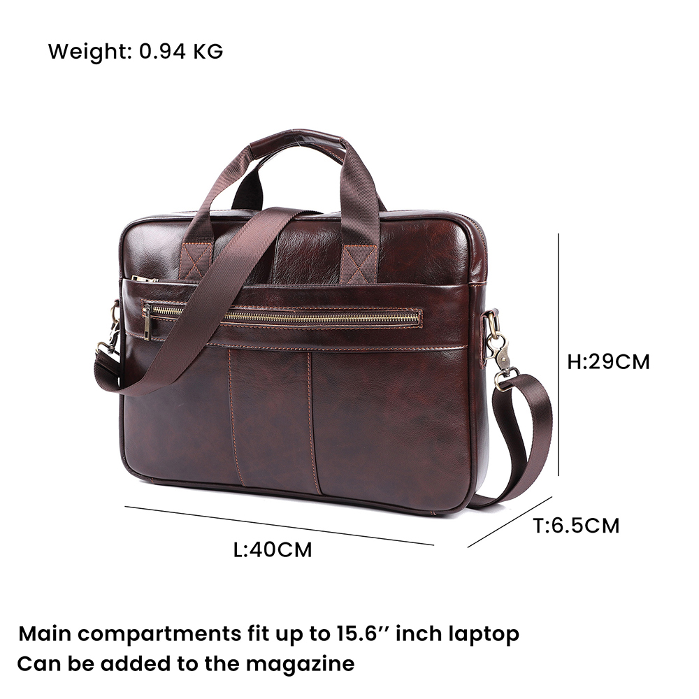   Vintage Fashion High Quality Laptop Bags 15.6 Inch Leather Handbags For Men