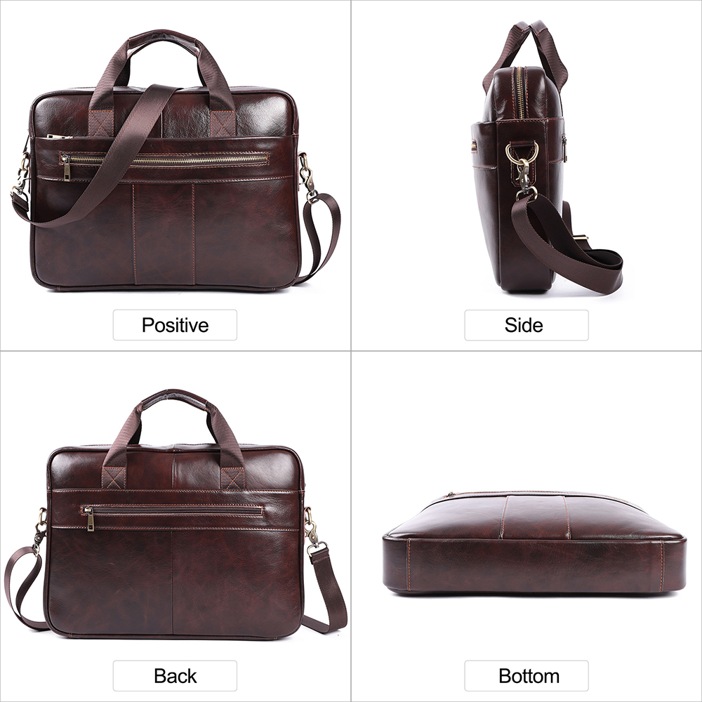  Vintage Fashion High Quality Laptop Bags 15.6 Inch Leather Handbags For Men