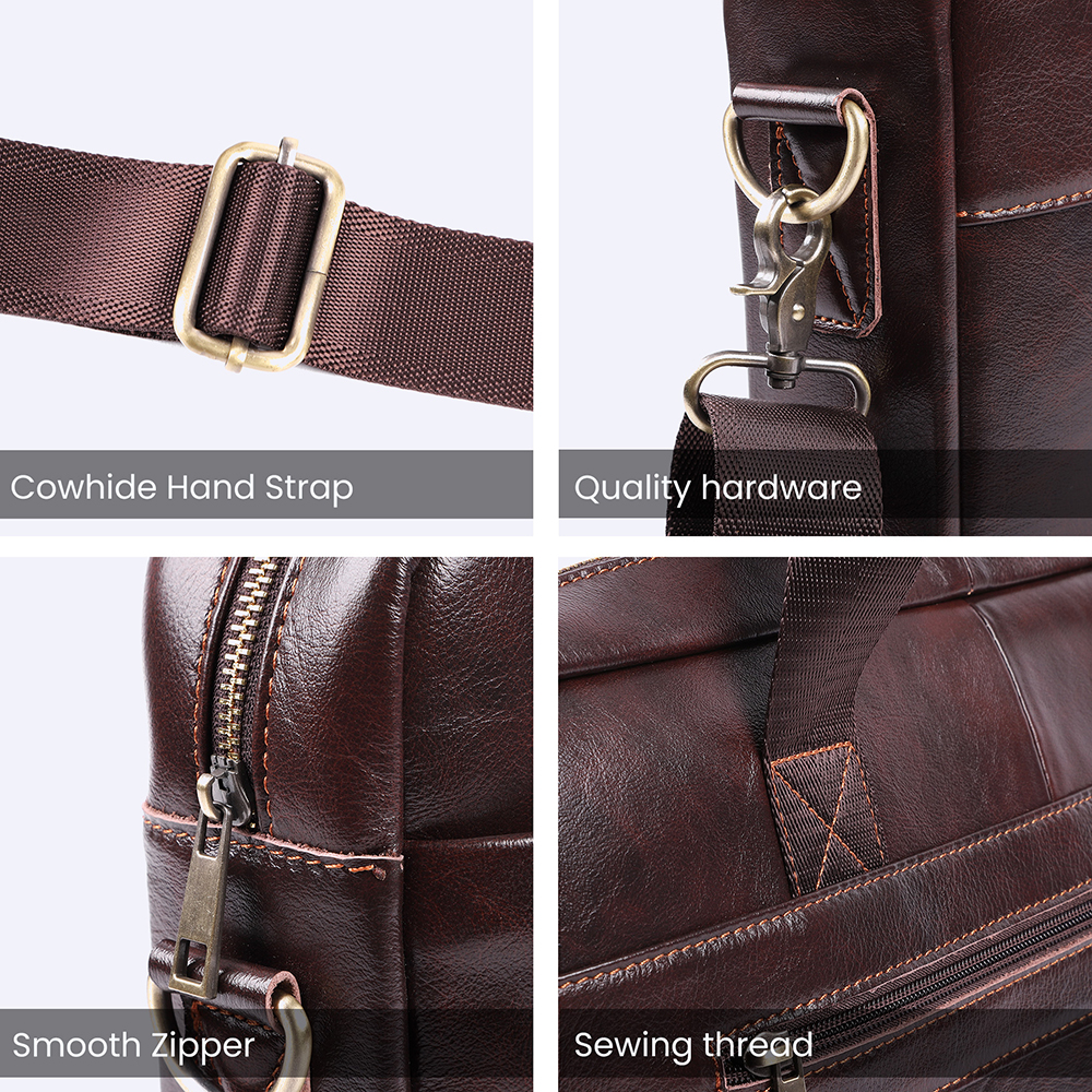   Vintage Fashion High Quality Laptop Bags 15.6 Inch Leather Handbags For Men