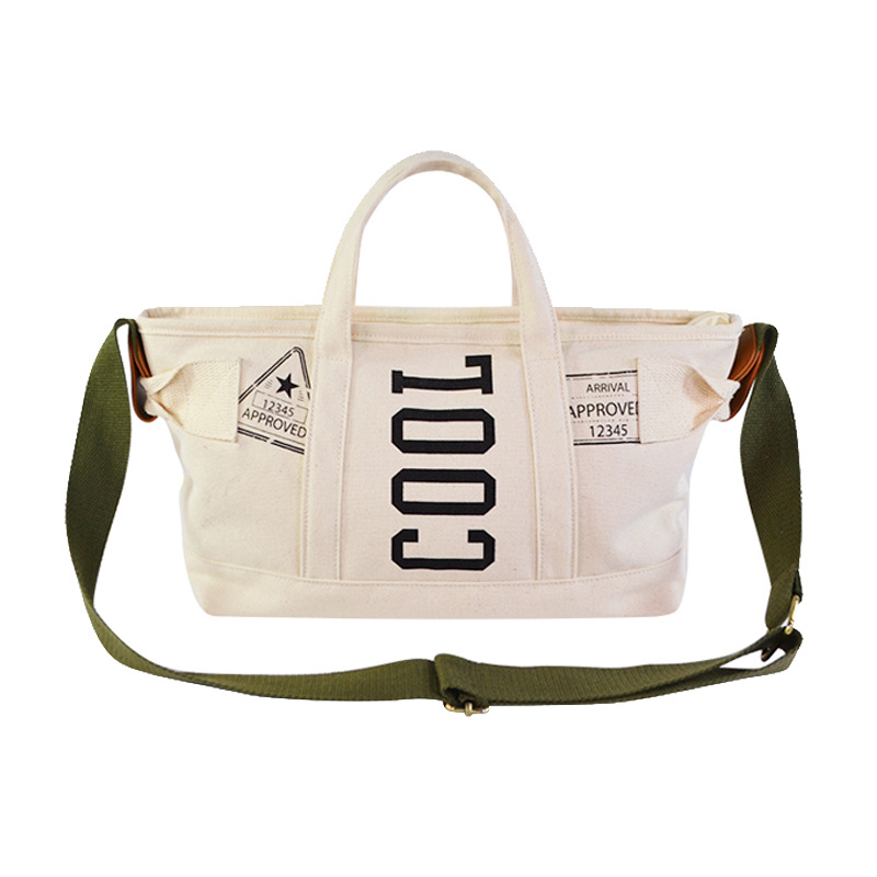Various Specifications Low Price Green Shopping Bag Fashion design canvas tote bag with zipper  sale soma package
