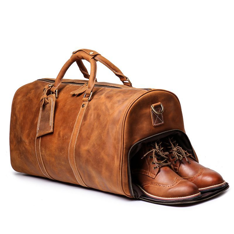  Leather Travel Overnight Weekend Sports Gym Duffel Carry On bag Handmade  Leather Duffle bags for Men
