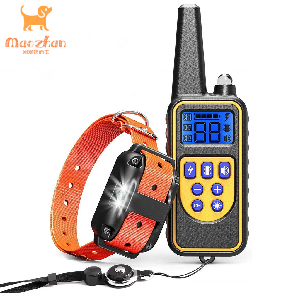 Pet Supplies Warning sound Vibration and Electric shock Buzzer light Dog trainer Remote controlled Dog Training Equipmen