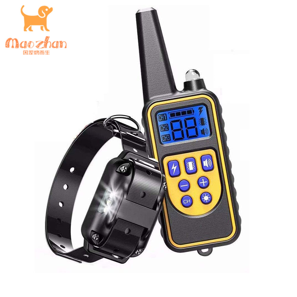 Pet Supplies Warning sound Vibration and Electric shock Buzzer light Dog trainer Remote controlled Dog Training Equipmen