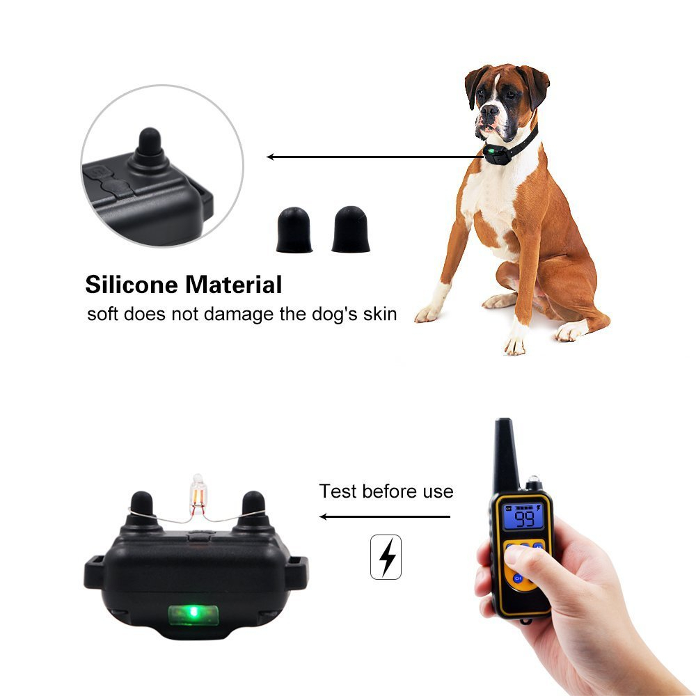 Pet Supplies Warning sound Vibration and Electric shock Buzzer light Dog trainer Remote controlled Dog Training Equipmen