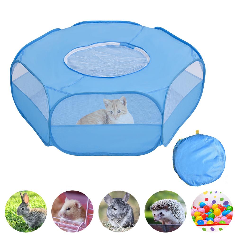 Transparent Small Animal Cloth Foldable Breathable Pet Fences Cat Rabbit Reptiles Amphiians with Sunroof Tent