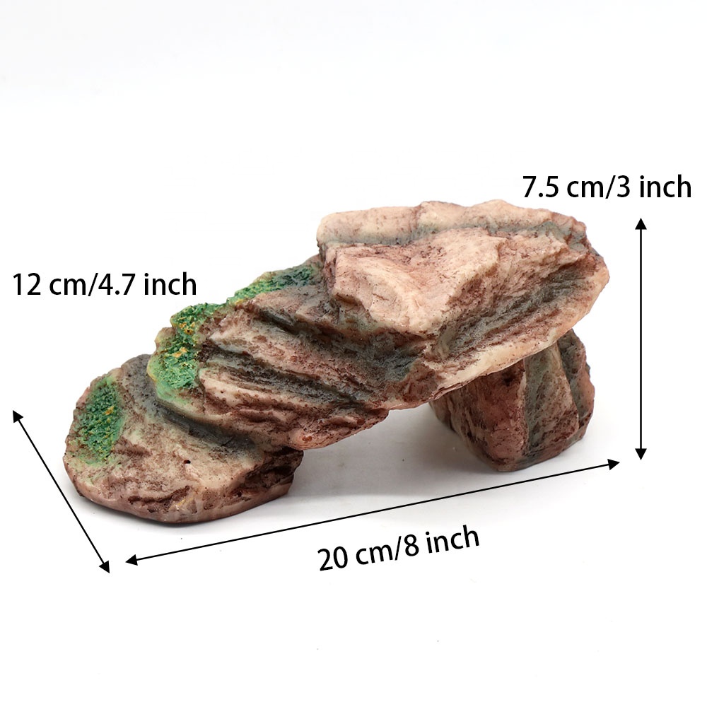 Turtle Basking Platform Shale Scape Step Ledge, Reptile Cave Hideout Turtle Tank Accessories Decorations, Great for Rept