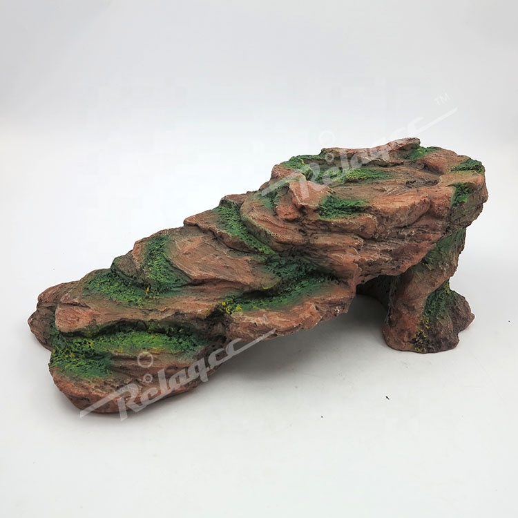Turtle Basking Platform Shale Scape Step Ledge, Reptile Cave Hideout Turtle Tank Accessories Decorations, Great for Rept
