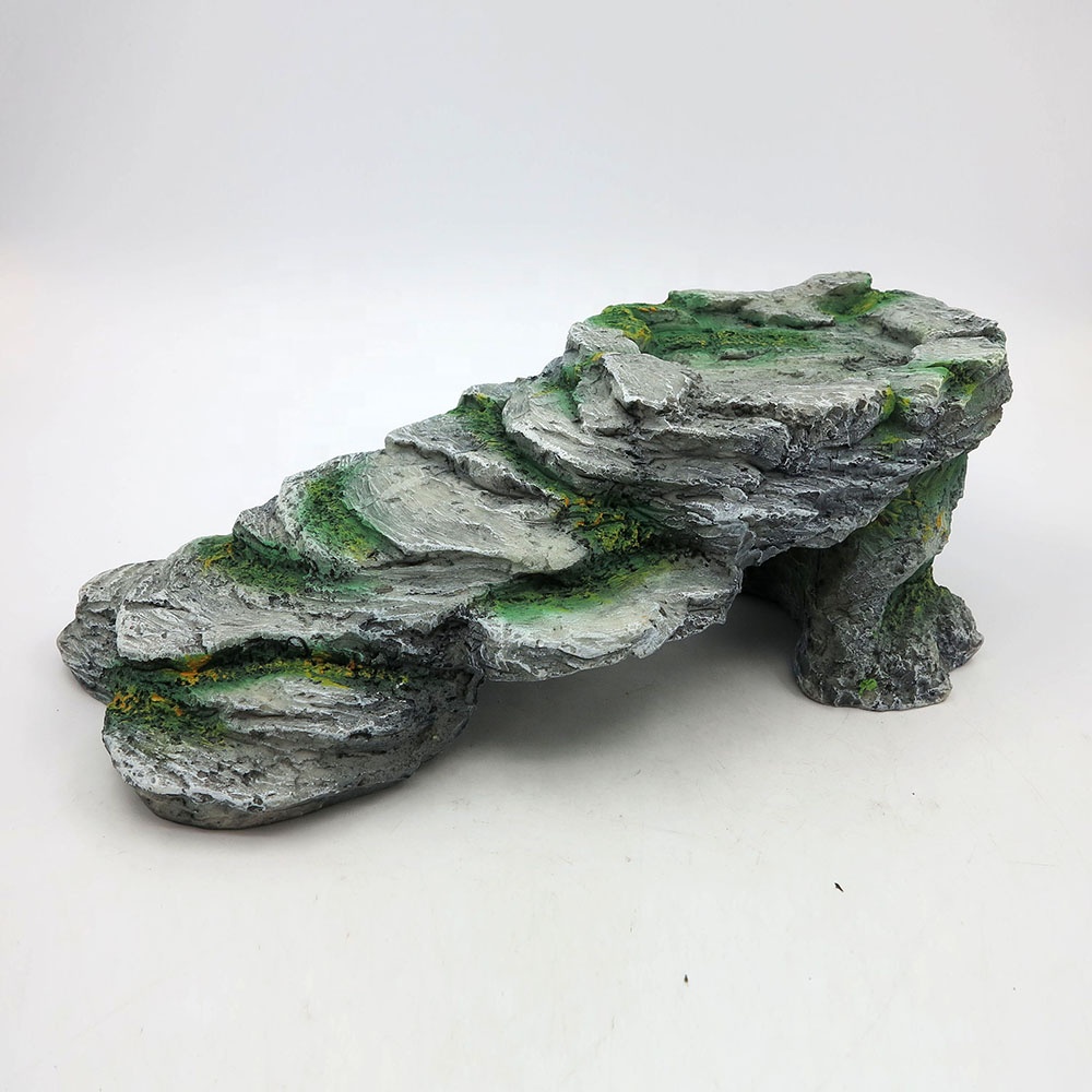 Turtle Basking Platform Shale Scape Step Ledge, Reptile Cave Hideout Turtle Tank Accessories Decorations, Great for Rept