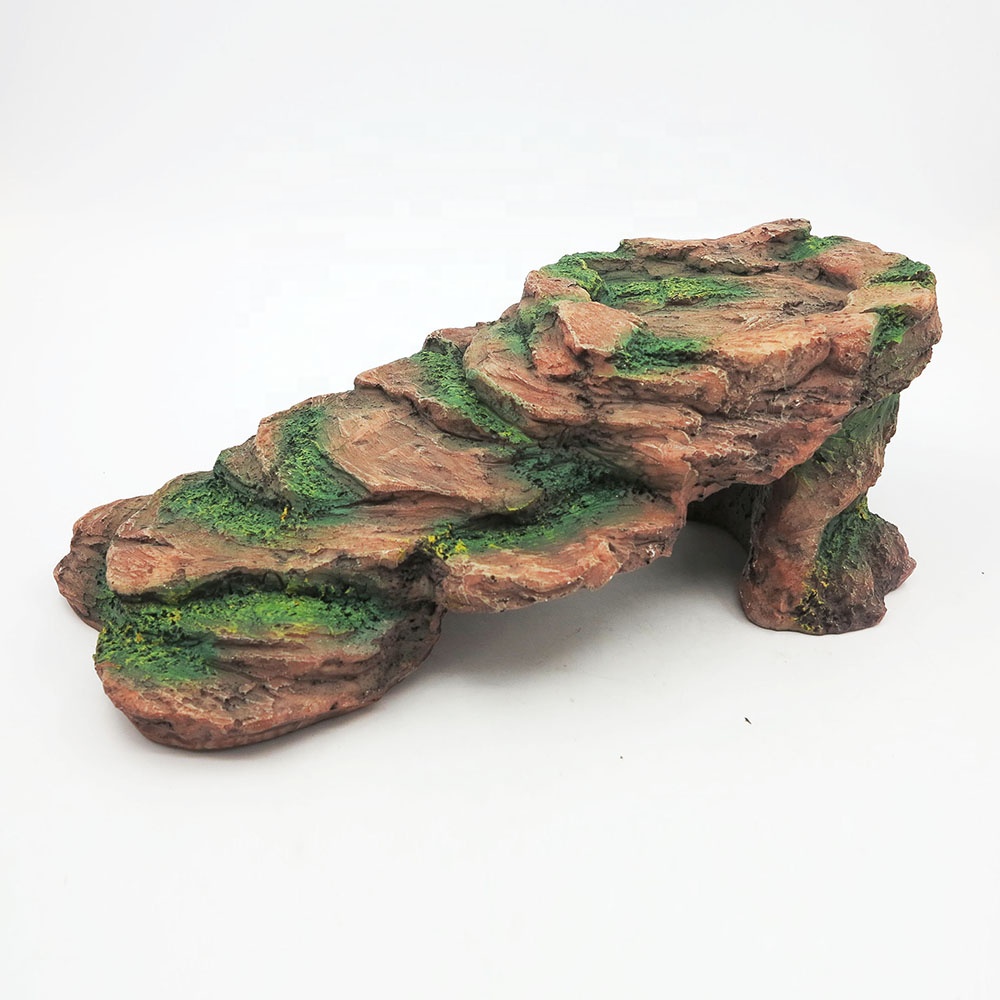 Turtle Basking Platform Shale Scape Step Ledge, Reptile Cave Hideout Turtle Tank Accessories Decorations, Great for Rept