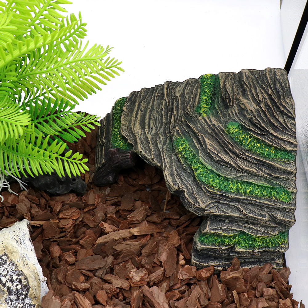 Reptile Hideout Large Reptile Rock Hide Cave Turtle Basking Platform Shelter for Lizard Bearded Dragons Reptile Amphibia