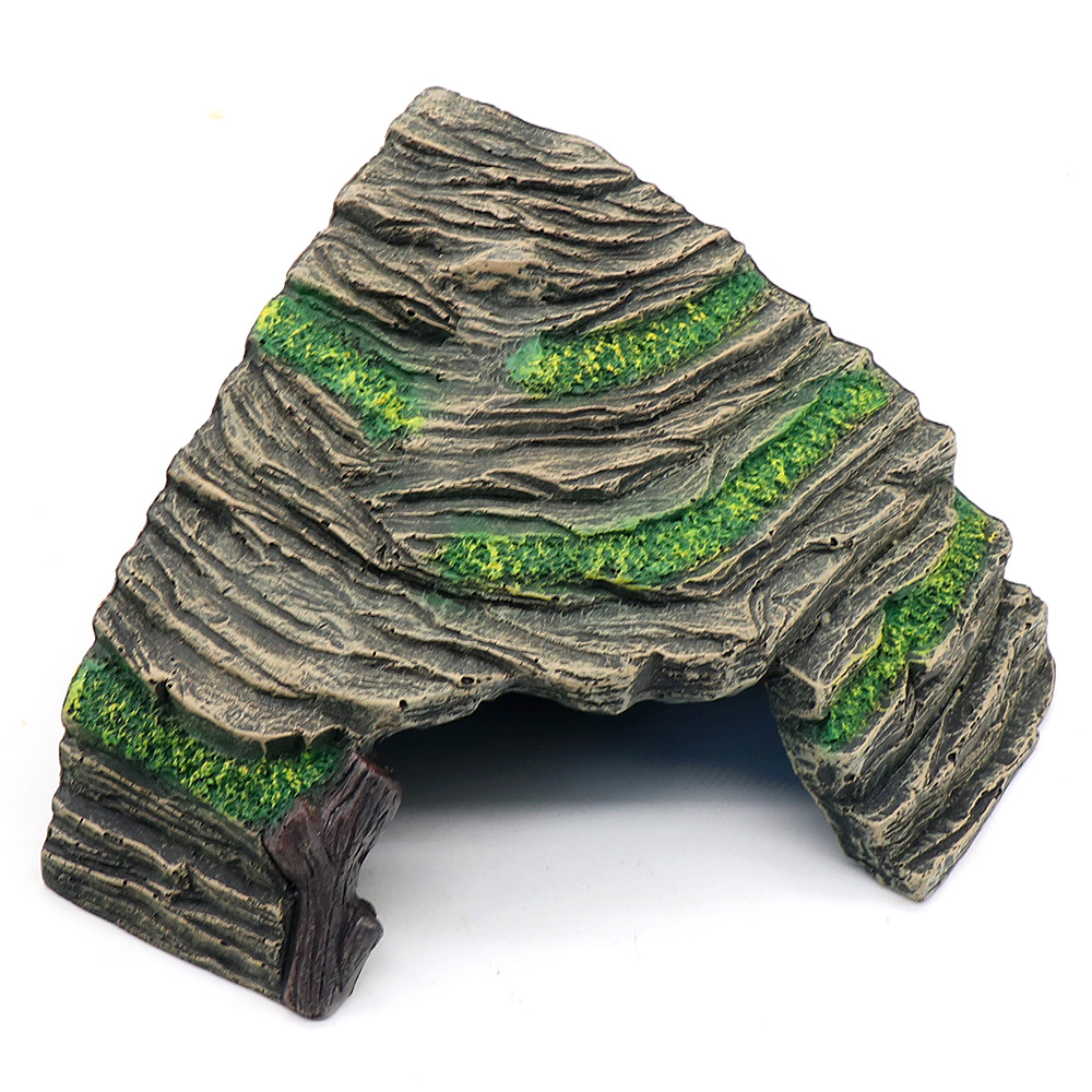 Reptile Hideout Large Reptile Rock Hide Cave Turtle Basking Platform Shelter for Lizard Bearded Dragons Reptile Amphibia