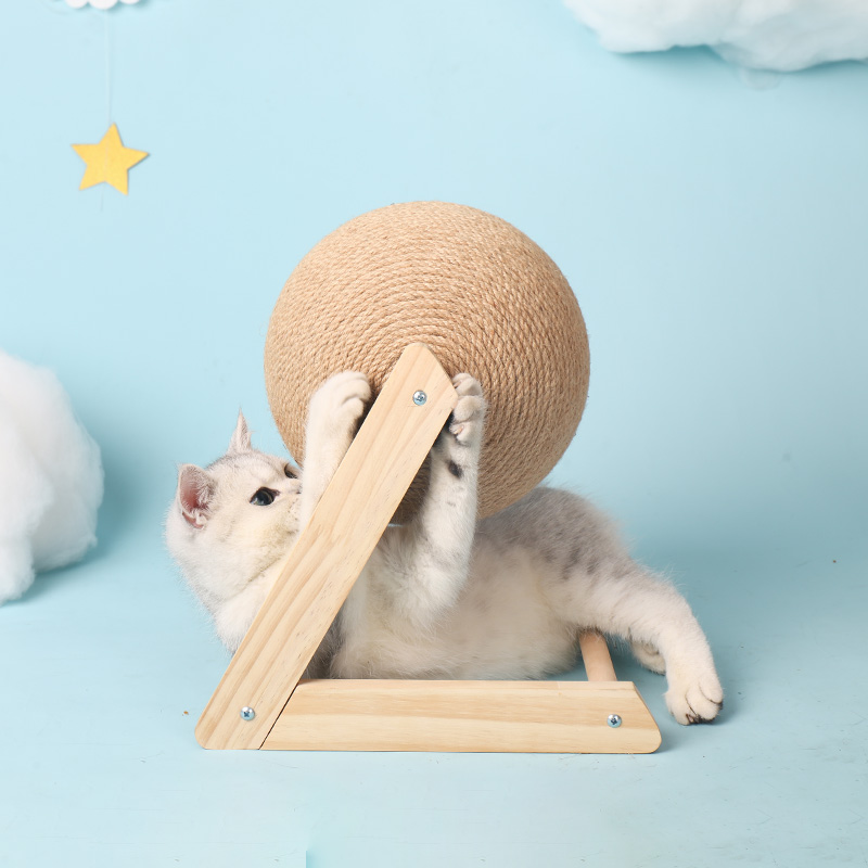 Cat Scratching Ball Toy Kitten Sisal Rope Ball Board Crushing Foot Toy Cat Scratch Abrasion Resistant Pet Furniture Supp