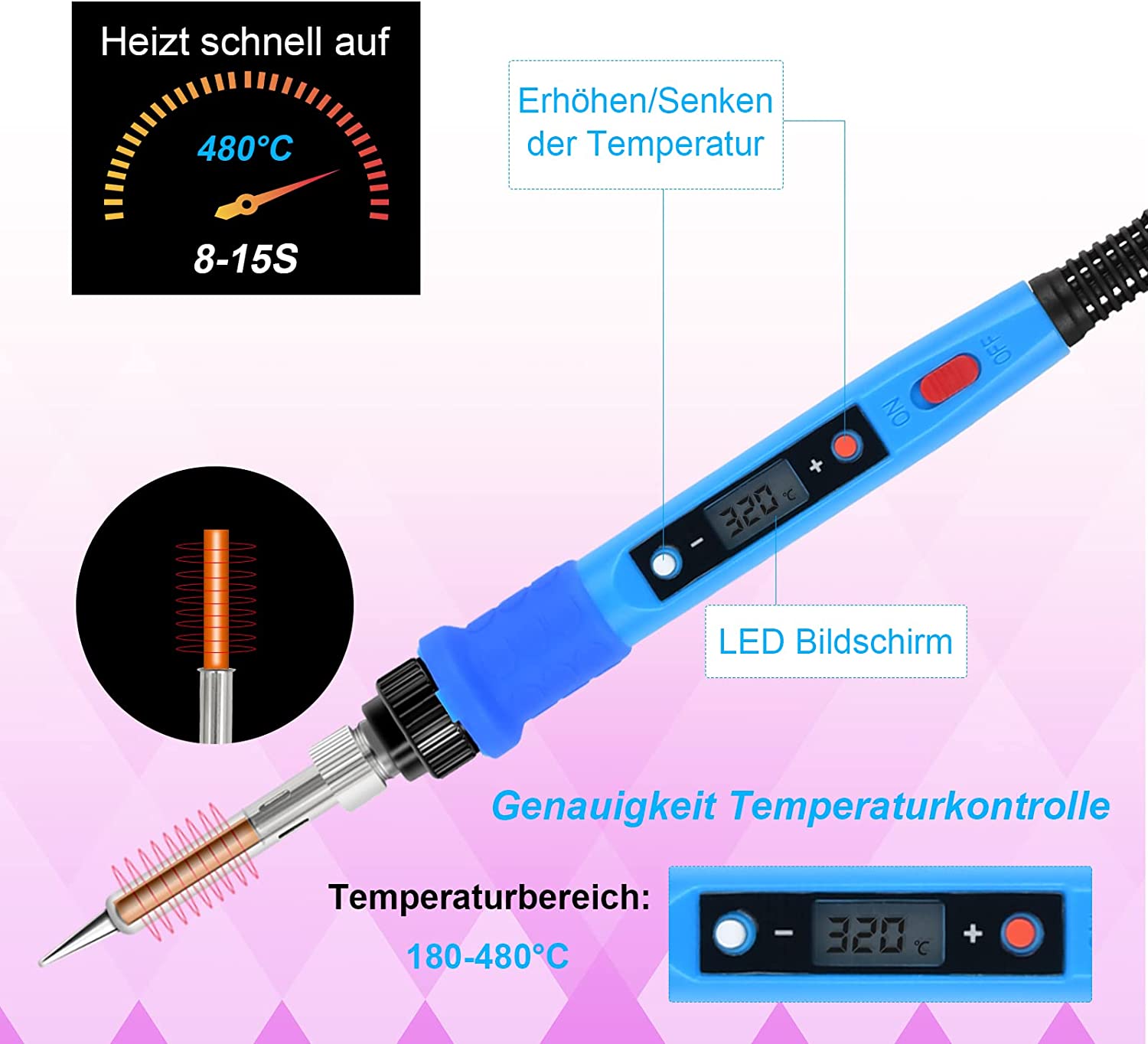 110V/220V/80WLCD digital display soldering iron kit hardware welding table tools for home appliance repair DIY portable