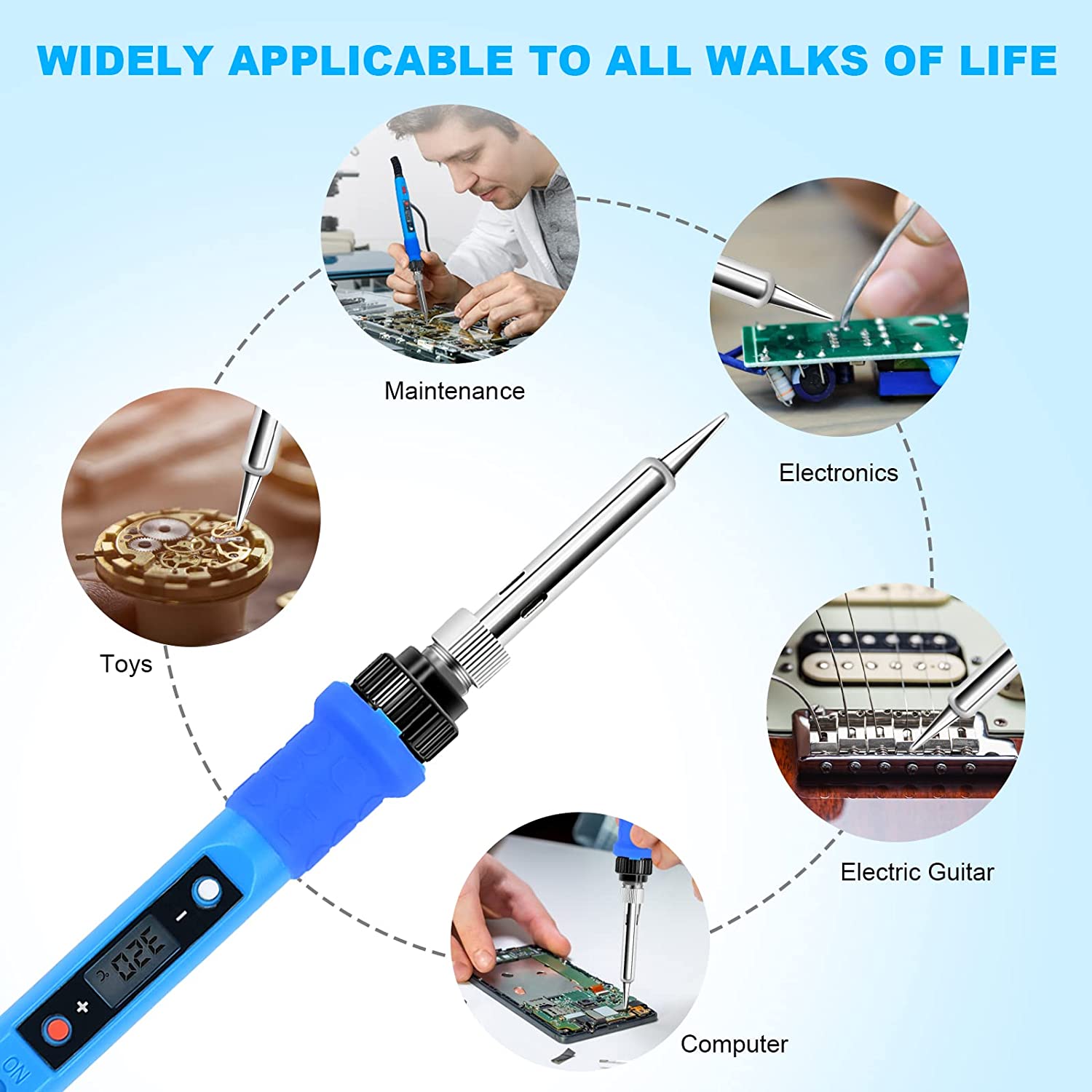110V/220V/80WLCD digital display soldering iron kit hardware welding table tools for home appliance repair DIY portable