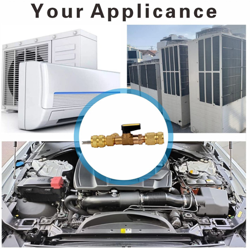 Installer Dual Size SAE 1/4 & 5/16 Port Air Conditioning Line Repair Tools for HVAC R32 R410A Bicycle Bike Tyre Tire Rep