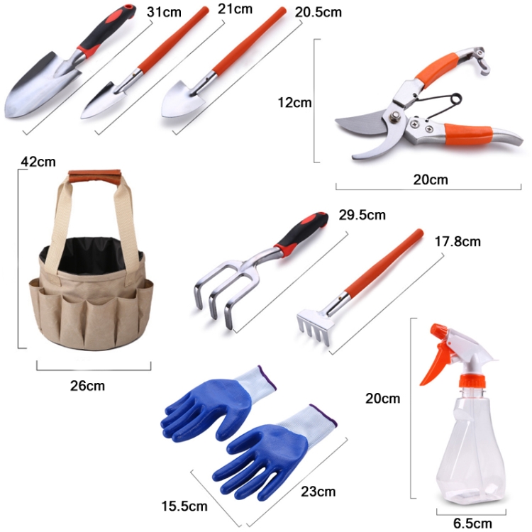 Top Quality 10 PCS/Set Aluminum Alloy Garden Tool Canvas Bag aluminum alloy garden tools