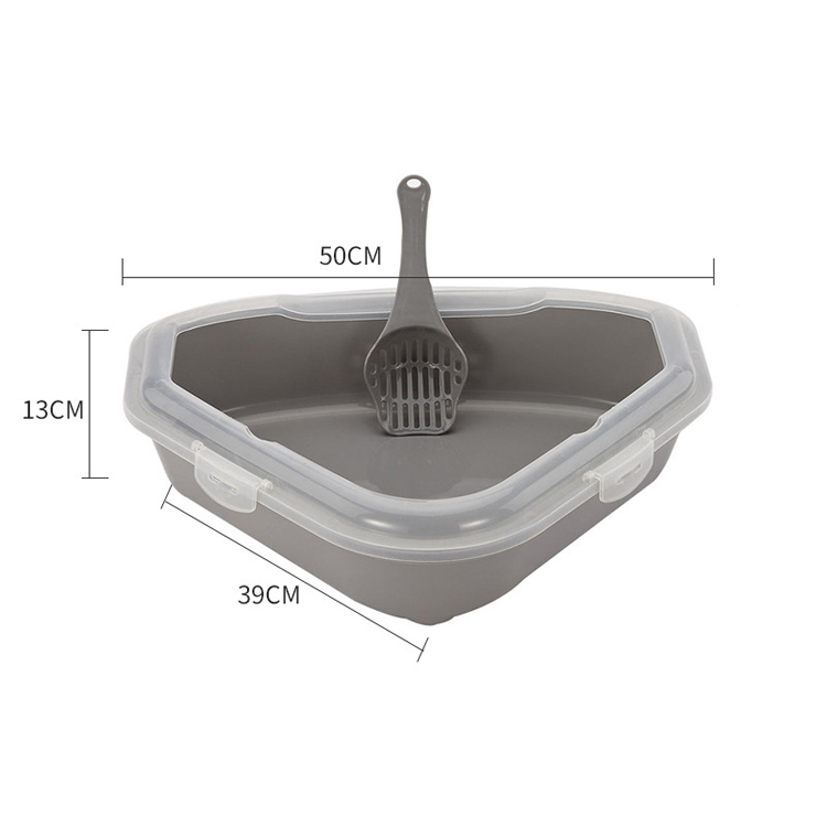Cats Litter Box Pet Toilet Basin Semi-Closed Sandbox Cat Cleaning Bath Basin Plastic Cat Litter Bedpan