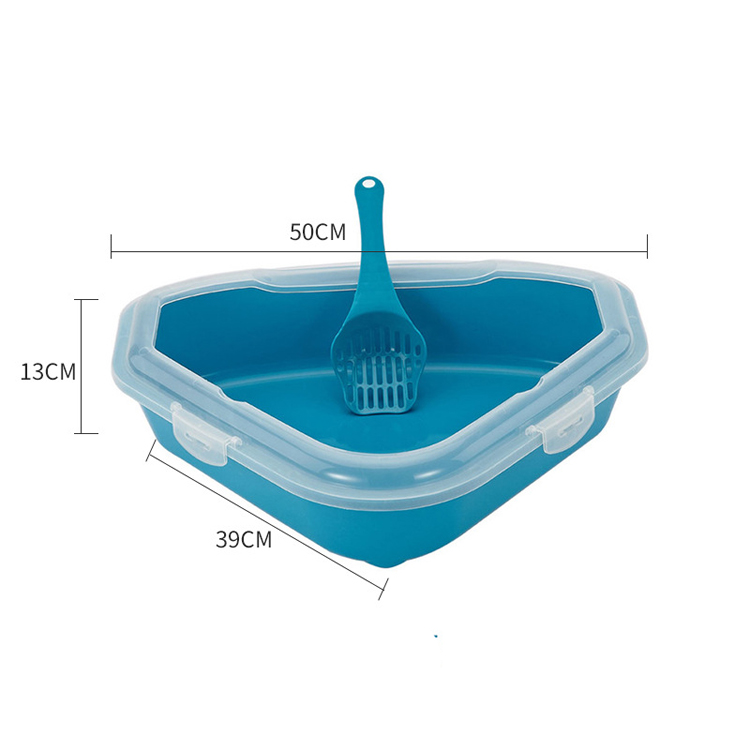 Cats Litter Box Pet Toilet Basin Semi-Closed Sandbox Cat Cleaning Bath Basin Plastic Cat Litter Bedpan