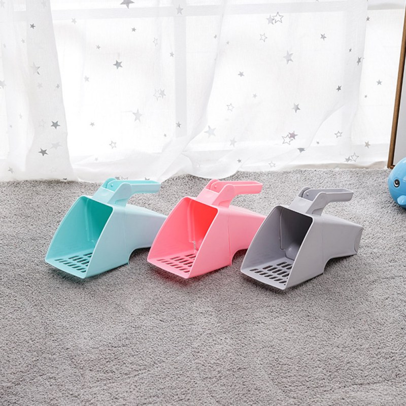 Useful Cat Litter Shovel With Waste Bag Holder Pet Cleaning Tool Scoop Sift Cat Sand Cleaning Products Scoops For Cat