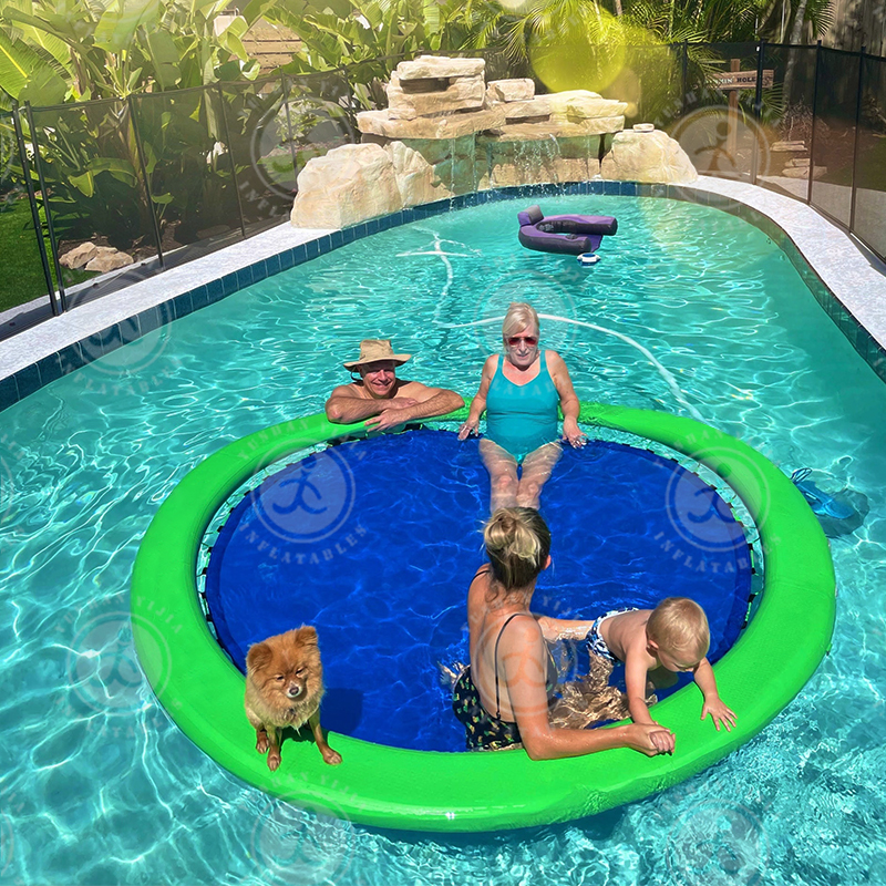 EJIA   Portable Floating Water Hammock Lounger Pool Inflatable Water Hammock with Mesh Center for Recr