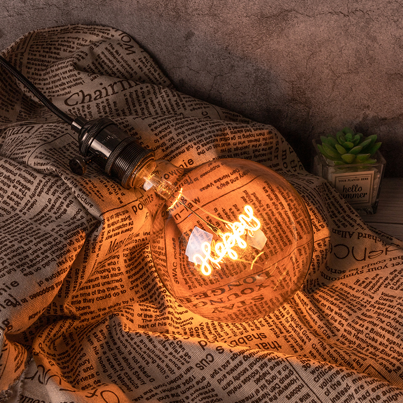 Hot sell E27 G125 dimmable Love letter text hang LED decorative LED light bulb decoration bulb