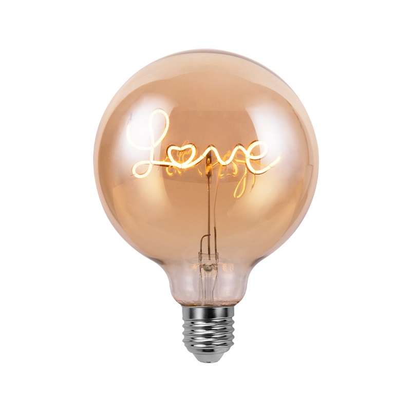 Hot sell E27 G125 dimmable Love letter text hang LED decorative LED light bulb decoration bulb