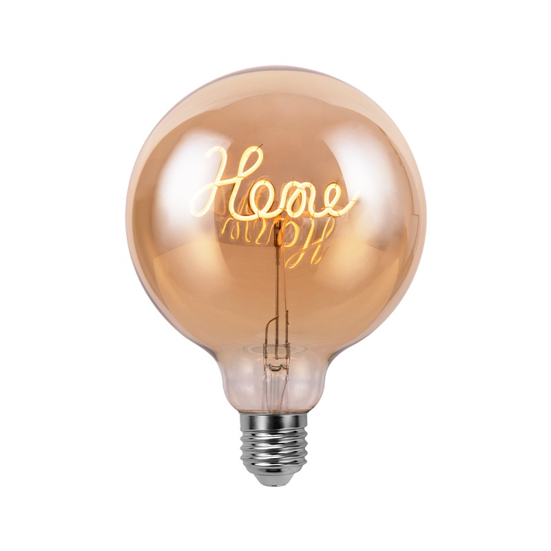 Hot sell E27 G125 dimmable Love letter text hang LED decorative LED light bulb decoration bulb