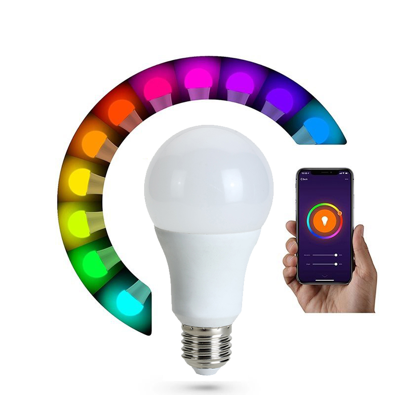 WiFi Bulbs Full Color Dimmable, 2.4Ghz E26 9W Multicolor Led Light Bulb RGB+2700K-6500K, Music Sync Multi Color Changing