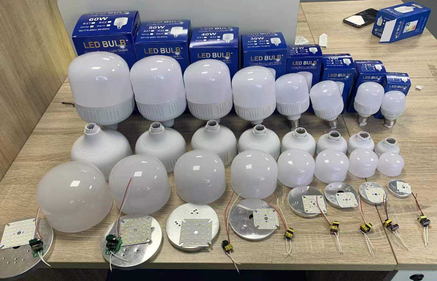SKD Materials Bulb 5W 10W 15W 20W 30W T Bulb Lamp B22 E26 E27 Led Bulb Lights