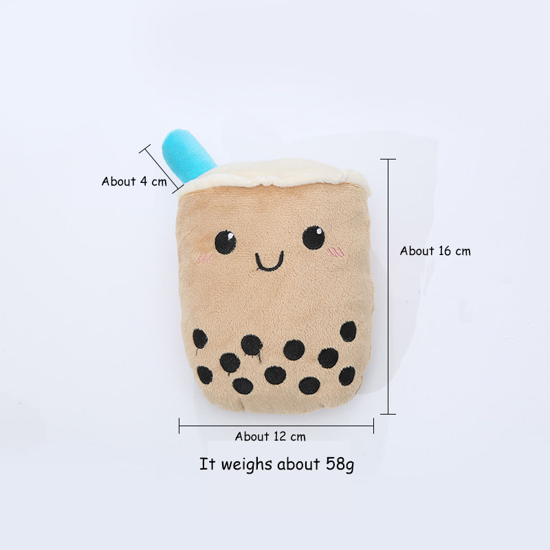  stock  simulation plush cartoon smiley face pearl milk tea toy pet dog dog chew toy