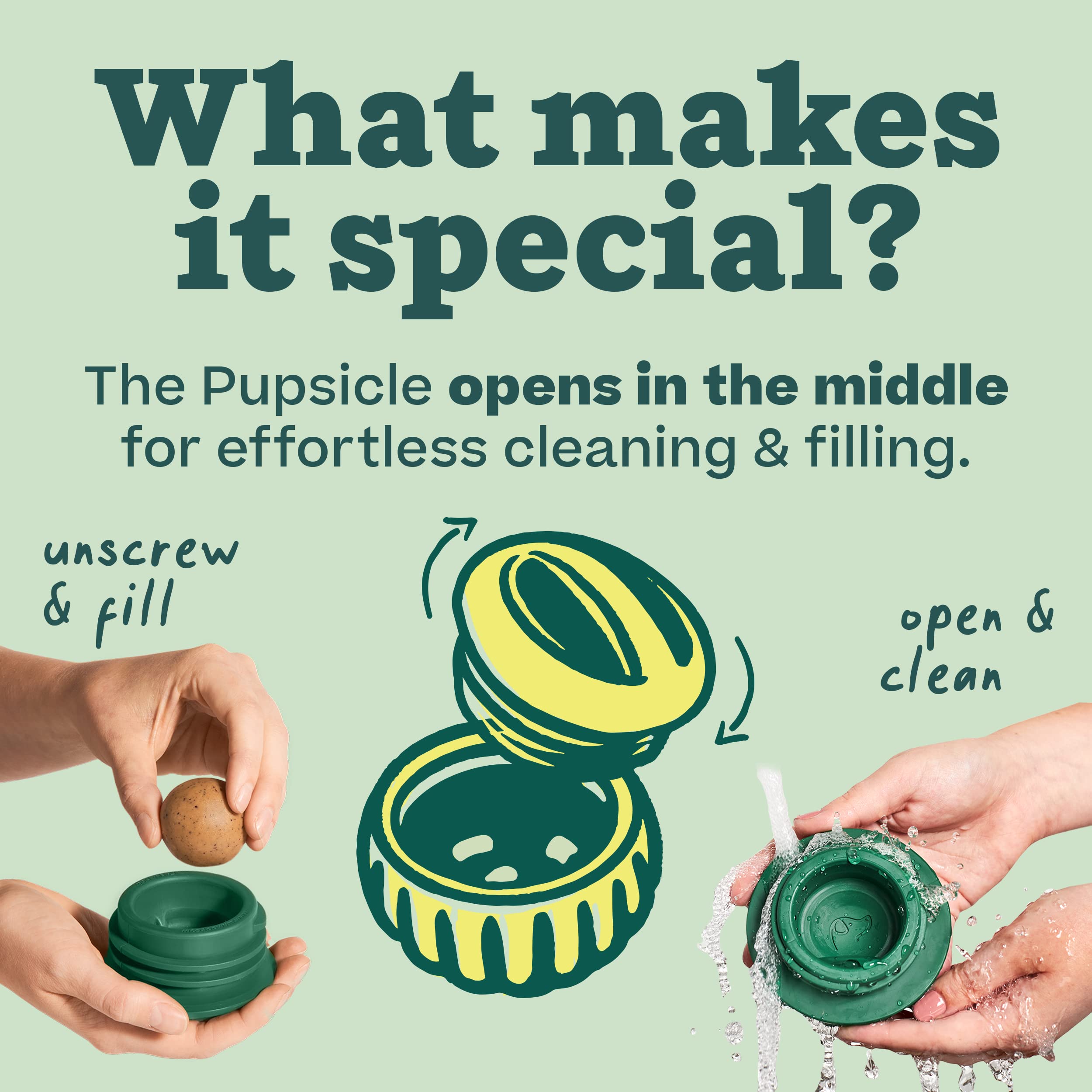 WOOF Pupsicle Long-Lasting Dog Toy to Keep Your Pup Distracted Safe for Dogs Easy to Clean Fillable Dog Toys Large 25 lb