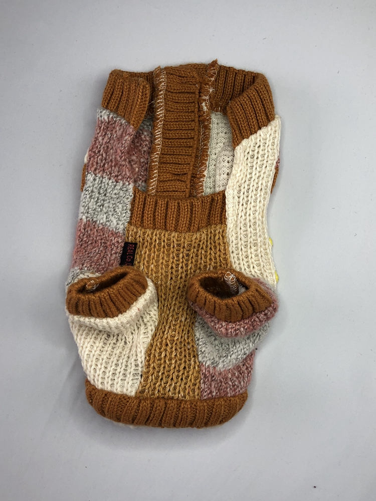 Winter Puppy Small Daisy Knitted Cardigan Two-legged Sweater Luxury Knitted Pet Cat Dog Clothes